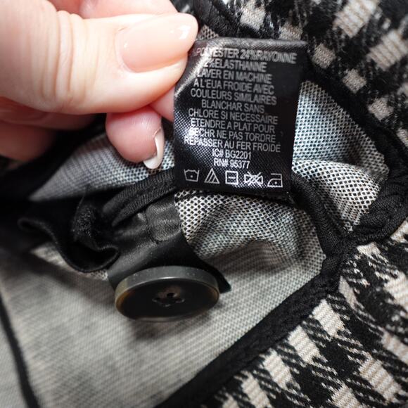 Sanctuary Blazer Womens Medium Knit Unstructured One Button Checked Gingham - Picture 4 of 9